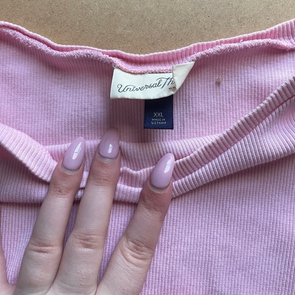 Universal Thread Soft Pink Ribbed Top - Picture 2 of 2